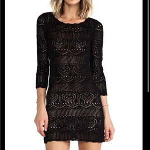 BCBGeneration Black Crochet Mini Dress